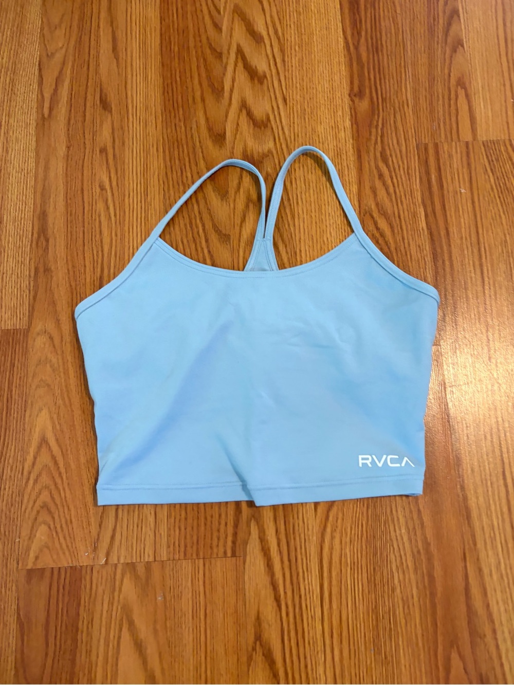 RVCA Sky Blue Cropped Tank Top with Thin Racerback